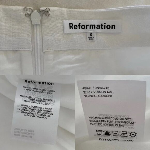NWT Reformation Yucca Linen Two Piece Skirt Set White Size 0 - Picture 15 of 16